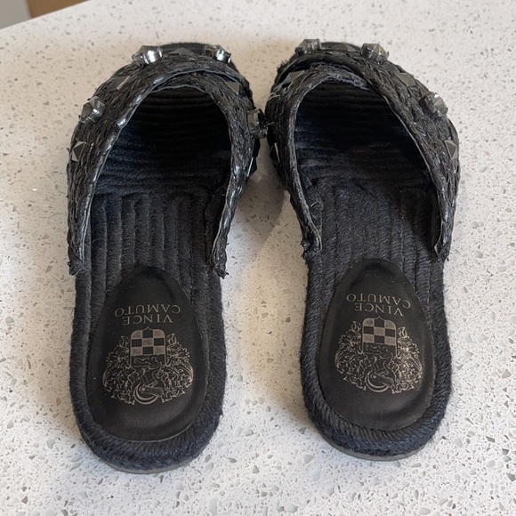 Vince Camuto black studded woven sandals - Picture 2 of 5